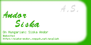 andor siska business card